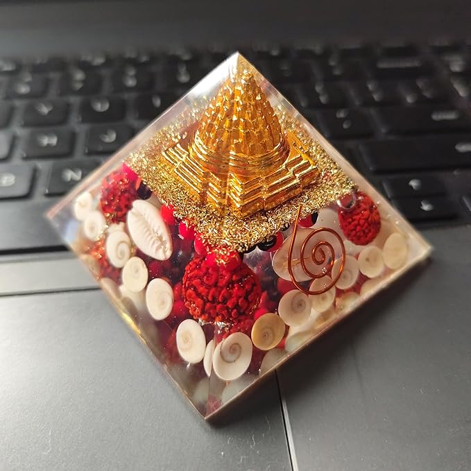 65 to 70 MM Small Size Laxmi Pyramid for Attracting Wealth Prosperity, Money, Success, Good Health, Peace, Harmony, Abundance, Good Luck and New Opportunities