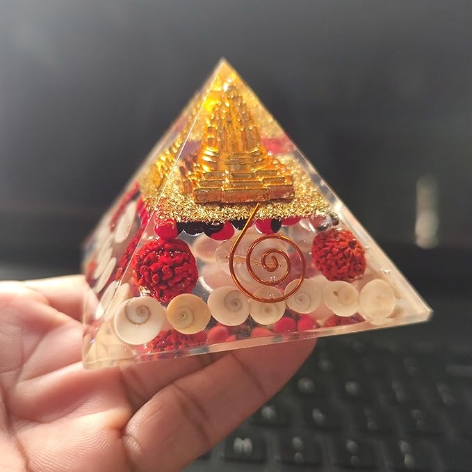 65 to 70 MM Small Size Laxmi Pyramid for Attracting Wealth Prosperity, Money, Success, Good Health, Peace, Harmony, Abundance, Good Luck and New Opportunities