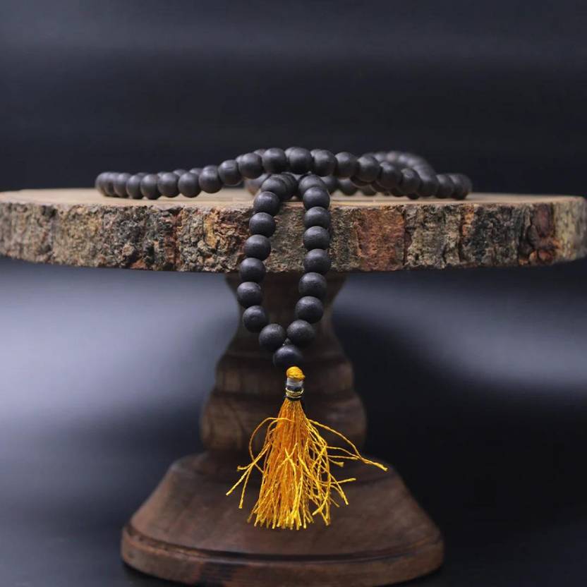 Original Karungali Malai Religious Mala 108-Beads 8MM Ebony Wood Jaap Mala Wood Necklace
