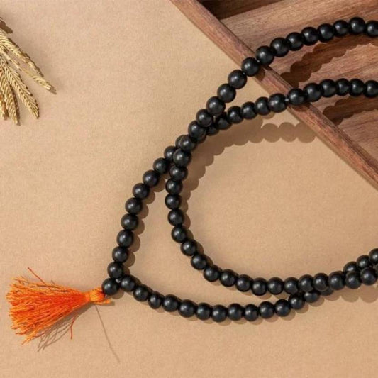 Original Karungali Malai Religious Mala 108-Beads 8MM Ebony Wood Jaap Mala Wood Necklace